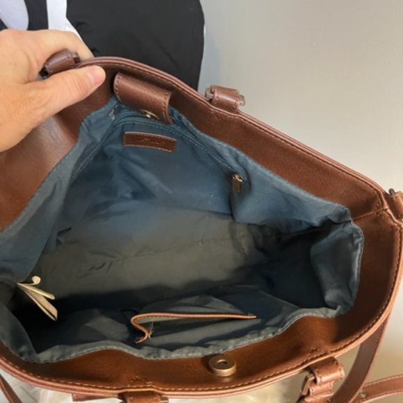 Matt & Nat Brown Tote/Purse/Shoulder with Handle and Adjustable Strap/Pockets - Picture 5 of 7